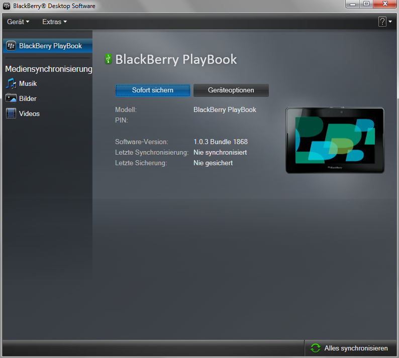 BlackBerry PlayBook Sichern 1