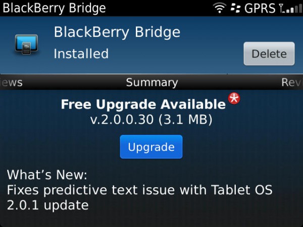 BlackBerry Bridge Update behebt Fehler mit der Eingabehilfe