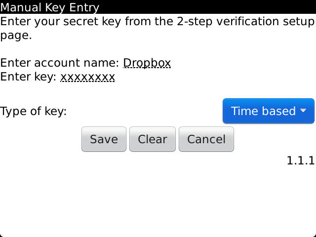 Google Authenticator - Manuell Key Entry 