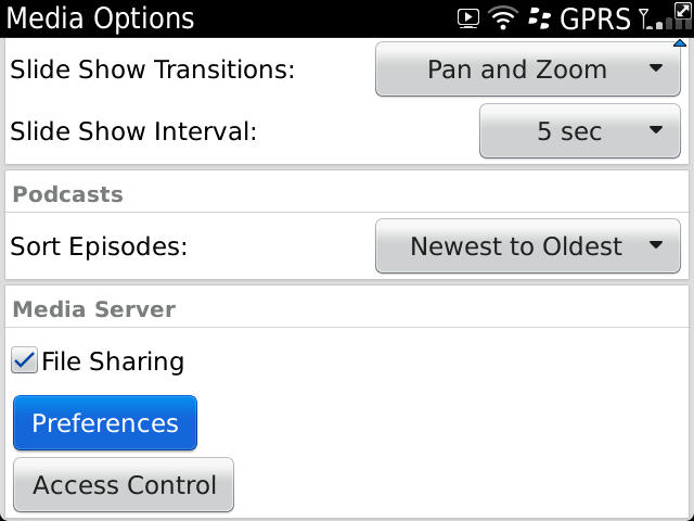 BlackBerry File Sharing
