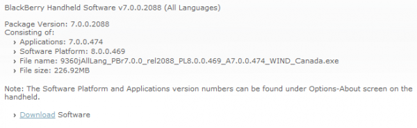 OS Update: Version 7.0.0.474 für das BlackBerry Curve 9360 offiziell