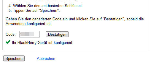 Google Authenticator App konfigurieren