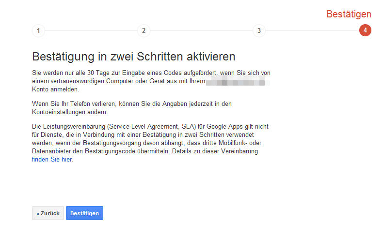 Google TFA aktivieren
