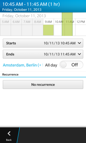 Kalender - Terminzeit festlegen unter 10.2