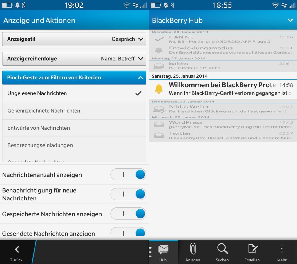 Nachrichten Filtern