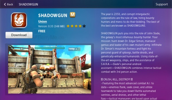 Shadowgun 3D Shooter und CreaVures Platform Puzzle von Union kostenlos in der BlackBerry AppWorld