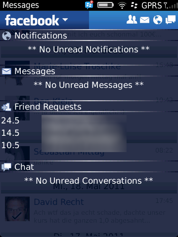 Facebook 2.0 Benachrichtigungen