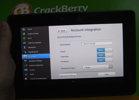 BlackBerry PlayBook OS2 Nativ Email, Kalender, Kontakte und mehr im Video Preview von der CES