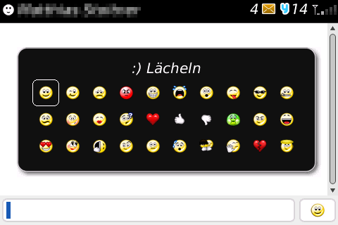 RIM Blackberry OS 5.0 Bold Messenger Smilies