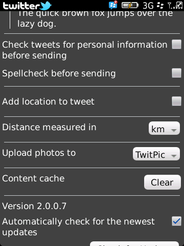Twitter 2.0 Einstellungen